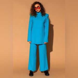 Dressed in LALA Vibrant Blue Wide Leg Pants & Top Set
